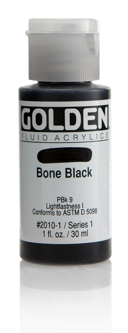 FLUID ACRYLIC PAINT  BONE BLACK 1OZ